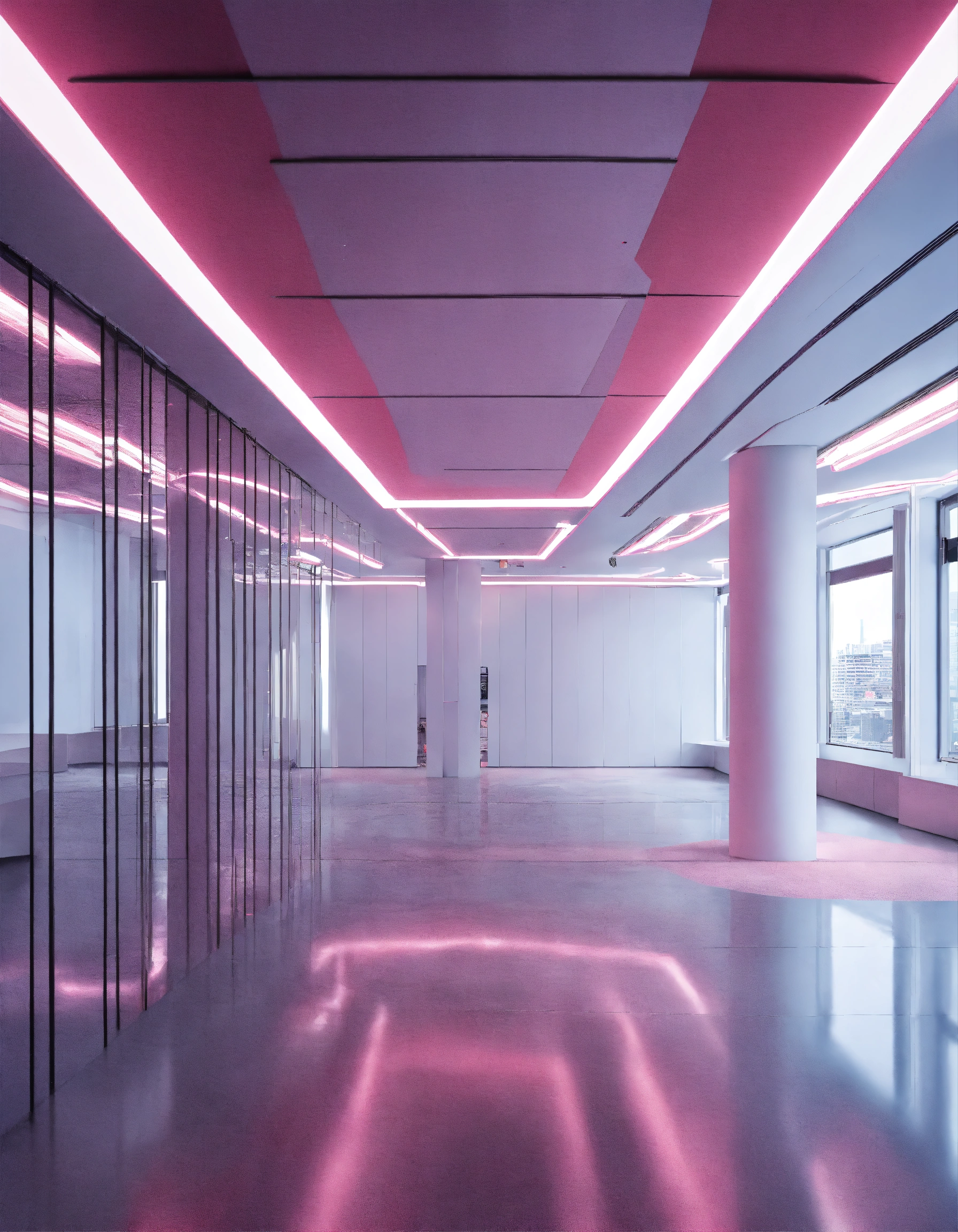 Office space before and after ceiling installation